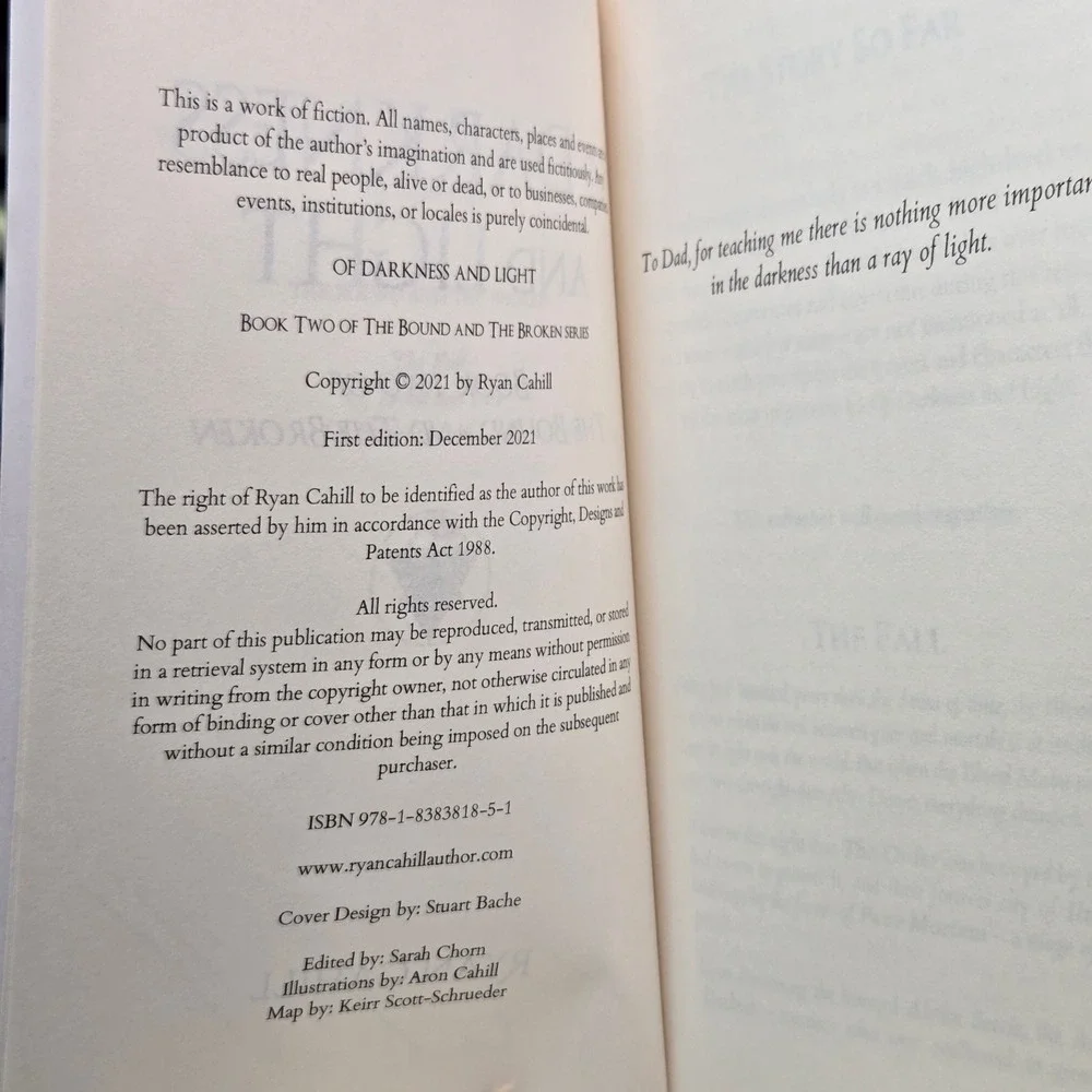 Of Darkness and Light by Ryan Cahill *Signed and Stamped Indie Edition,First Ed*